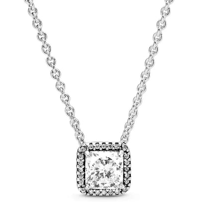 Neue 925 Sterling Silber Zeitlose Eleganz Schneeflocke akzentuierte kreisförmige Herzen Collier Halskette für beliebte Perlen Charm DIY Schmuck