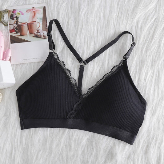 Frauen Push Up BH Bralette Dünne Schulterriemen Unterwäsche Fitness Spitzen BHs Tube Tops